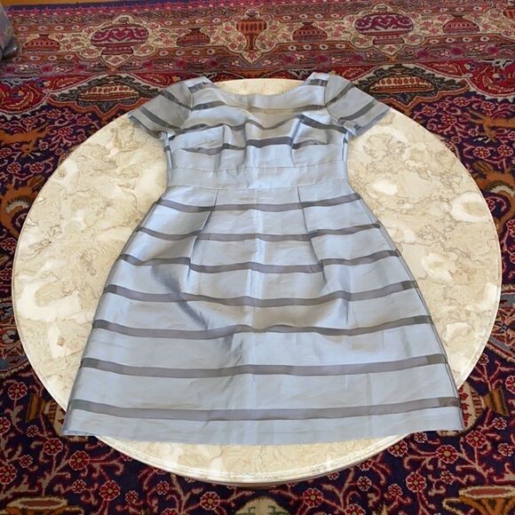 Muse Grey Organza Low Back Party Dress - Picture 9 of 15